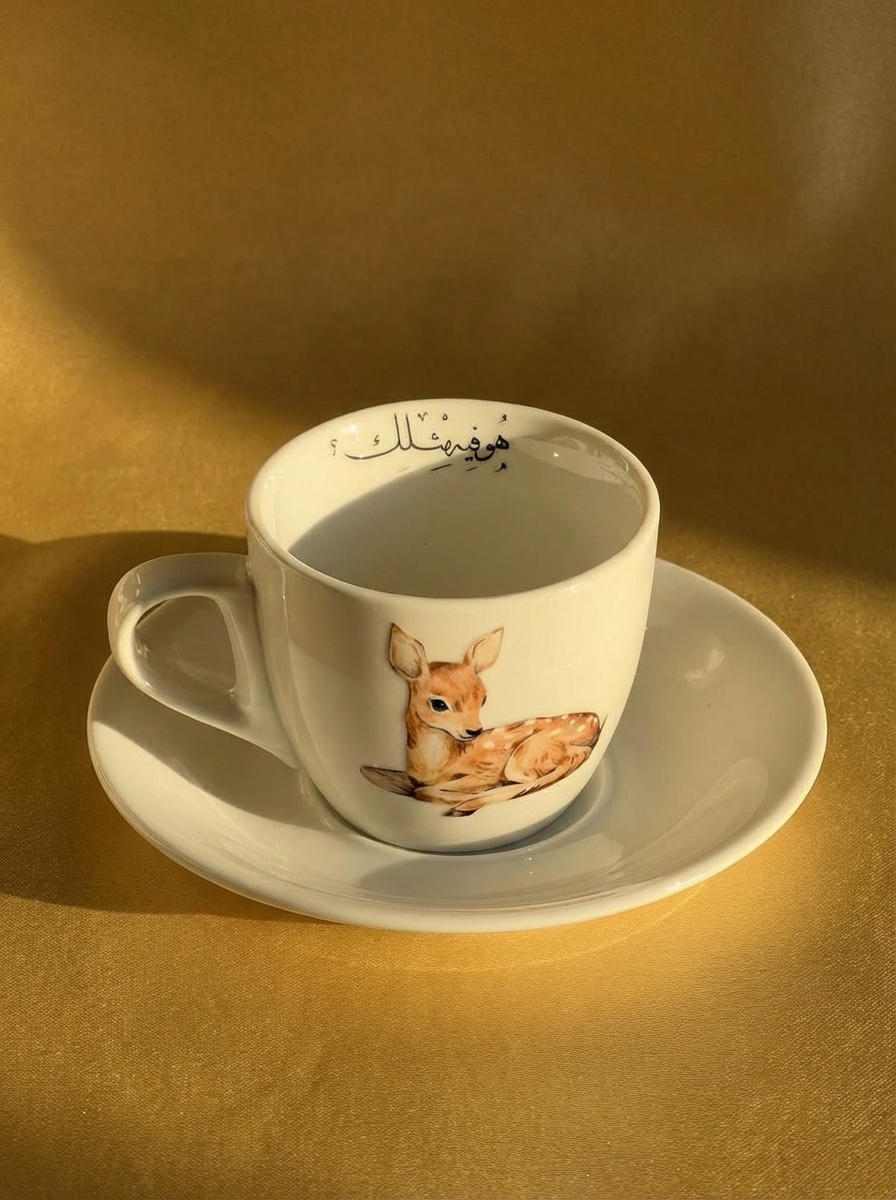 کۆپێ ئێسپرێسۆ یێ خەتاتی ب شێوەیێ ئاسکێ